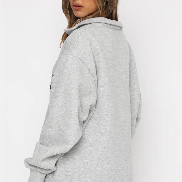 WHITEFOX Los Angeles Gray Half-Zip Sweatshirt - Picture 3 of 16